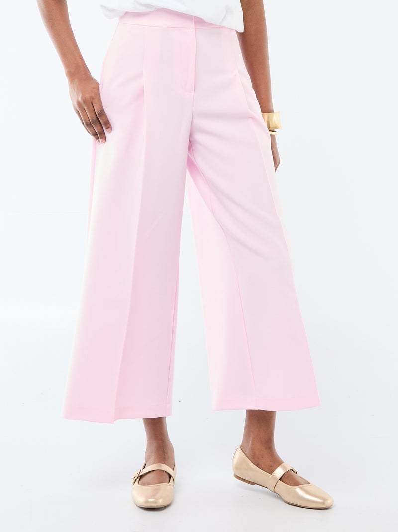 Pantalon femme slim chaîne et trame lourd Rose - Kiabi