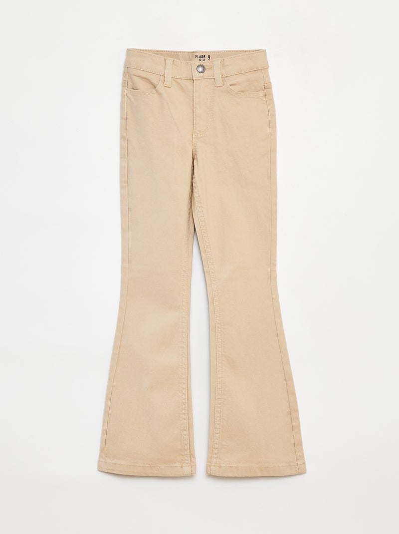 Pantalon flare - Coupe + ajustée Beige - Kiabi