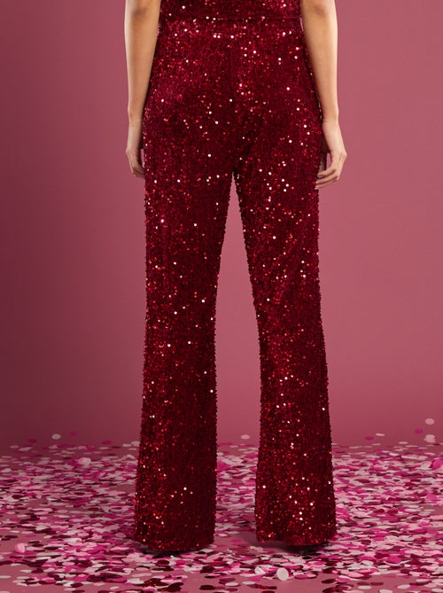 Pantalon flare à sequins - Kiabi