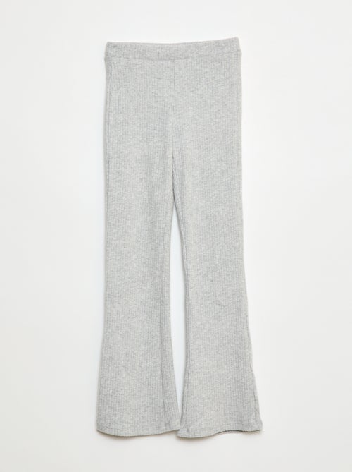 Pantalon flare en coton uni - Kiabi