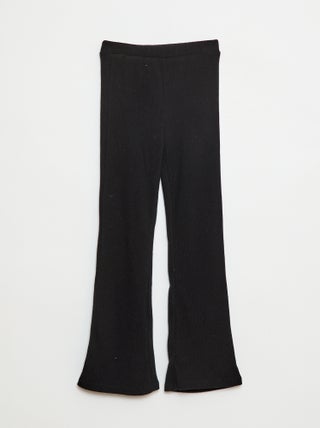 Pantalon flare en coton uni