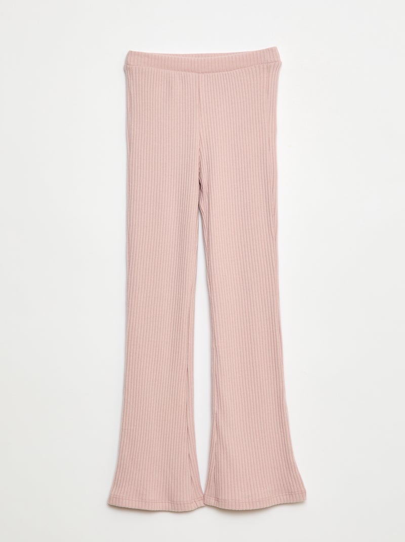 Pantalon flare en coton uni Violet - Kiabi