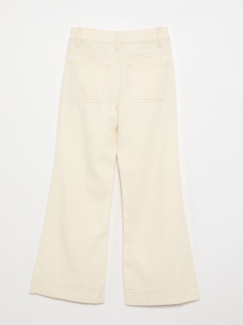Pantalon flare en denim Blanc - Kiabi