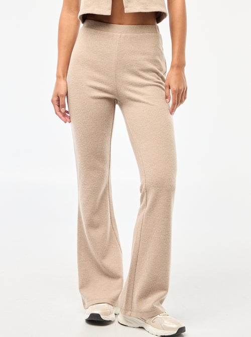 Pantalon flare en maille doudou - Kiabi