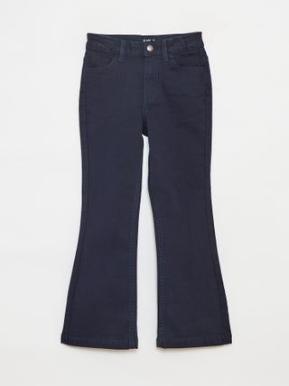 Pantalon flare en twill avec taille ajustable
