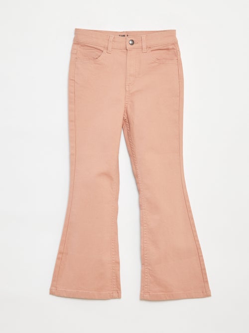 Pantalon flare en twill avec taille ajustable - Kiabi