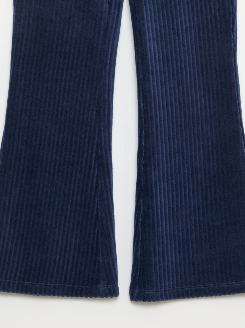 Pantalon flare en velours côtelé Bleu - Kiabi