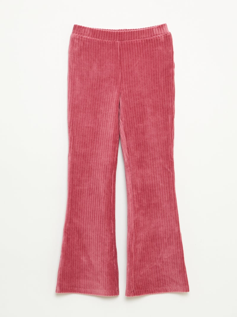 Pantalon flare en velours côtelé Violet - Kiabi