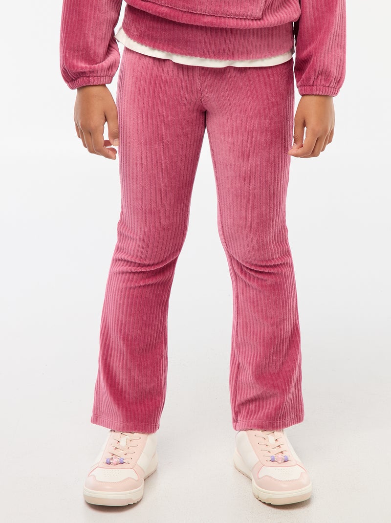 Pantalon flare en velours côtelé Violet - Kiabi