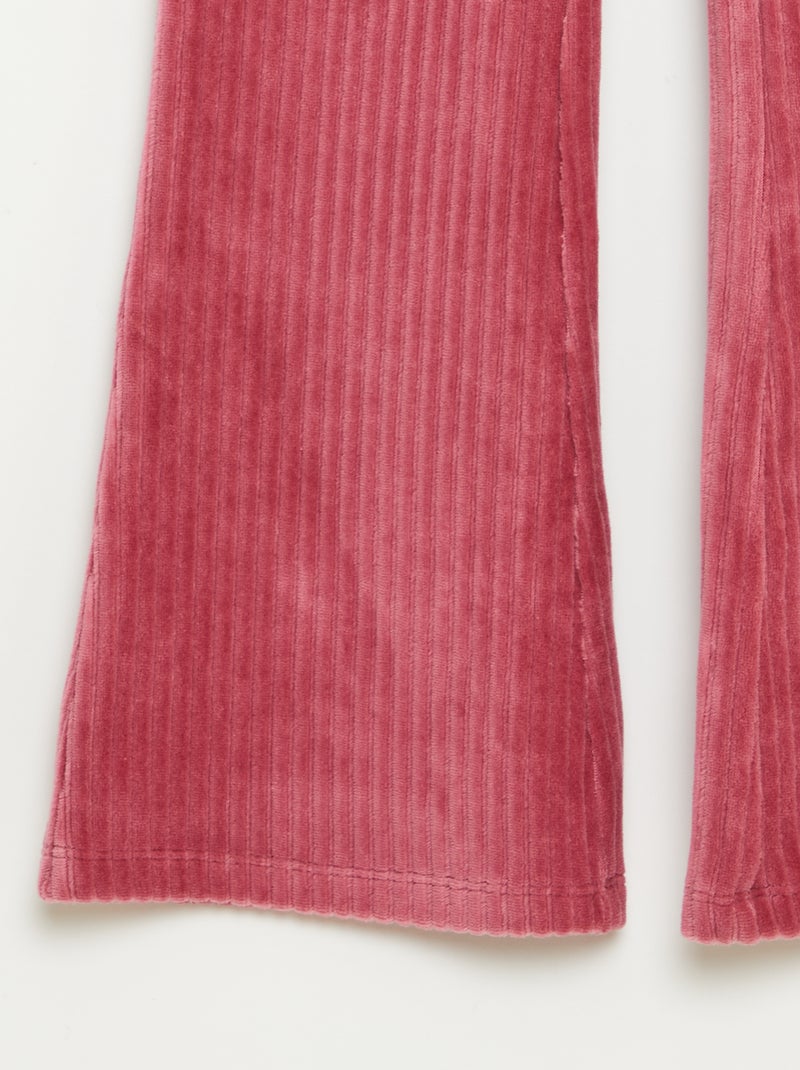 Pantalon flare en velours côtelé Violet - Kiabi