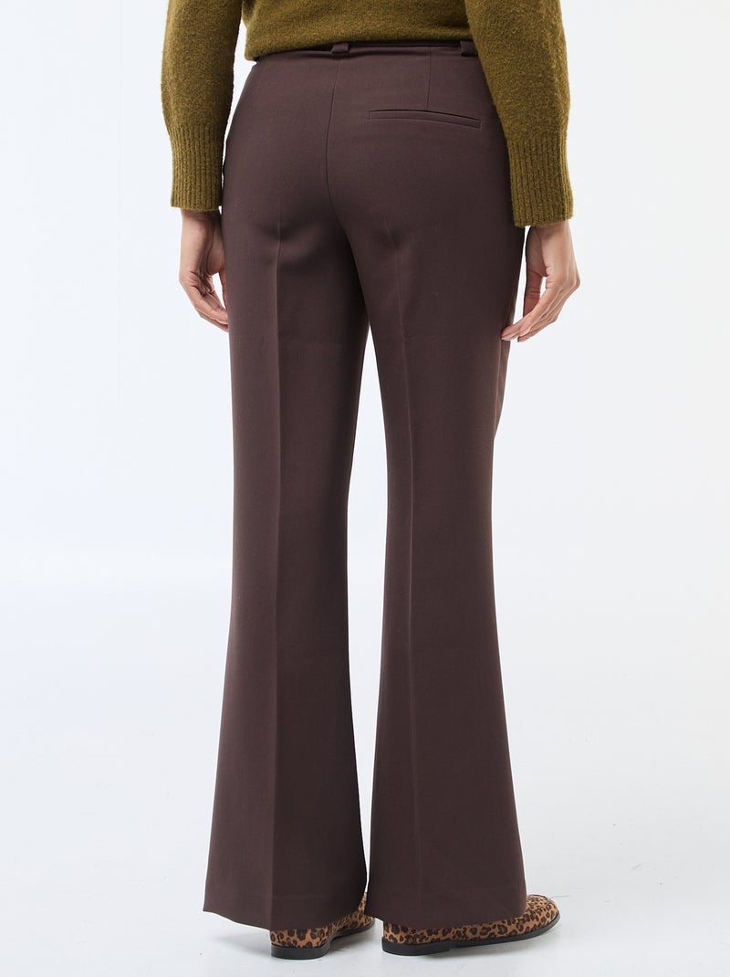 Pantalon flare femme à taille standard Marron - Kiabi