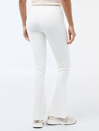 Pantalon flare femme taille élastiquée en maille légère