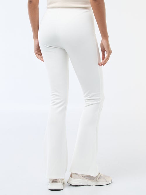 Pantalon flare femme en maille légère à taille élastiquée - Kiabi