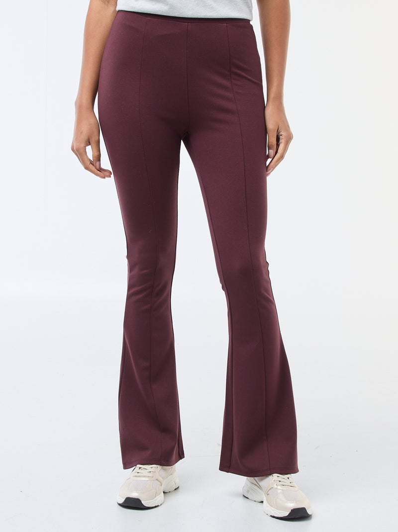 Pantalon flare femme en maille légère Violet - Kiabi