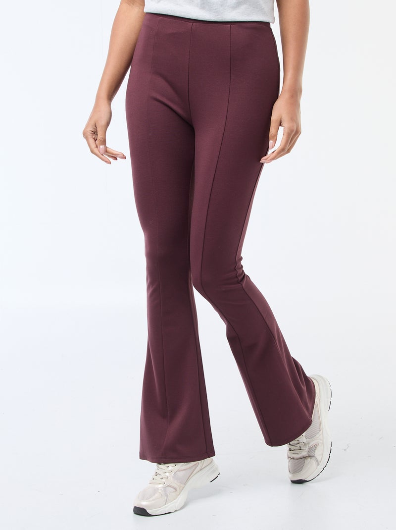 Pantalon flare femme en maille légère Violet - Kiabi