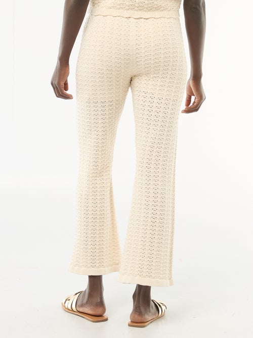 Pantalon flare femme en tricot fantaisie - Kiabi
