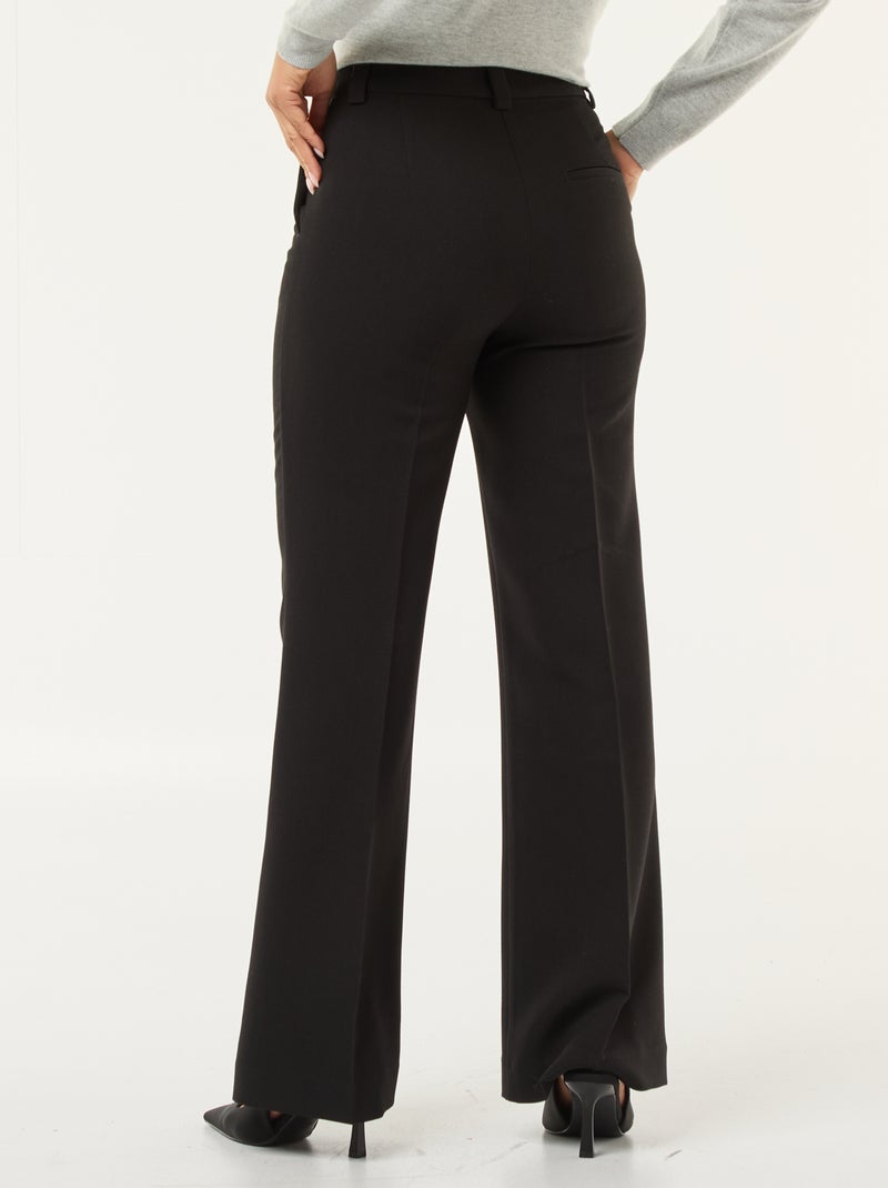 Pantalon flare femme taille standard uni Noir - Kiabi