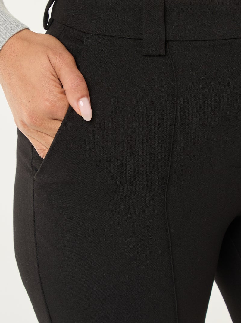 Pantalon flare femme taille standard uni Noir - Kiabi