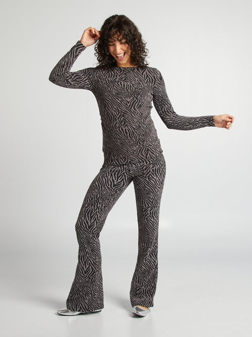 Pantalon flare grossesse en lurex 'Only maternity' - Kiabi
