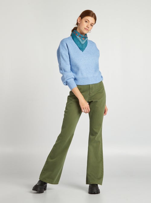 Pantalon flare/bootcut - 5 poches - Kiabi