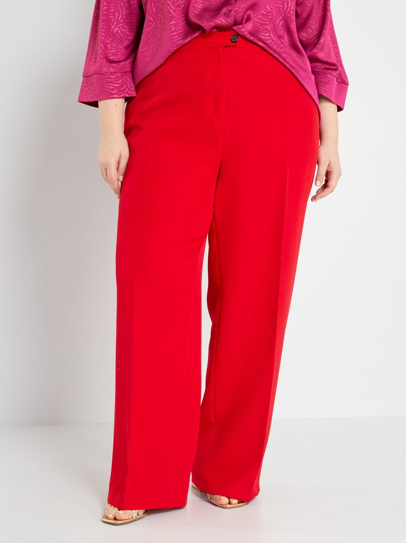 Pantalon fluide couleur unie Rouge - Kiabi