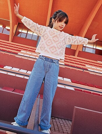 Pantalon fluide effet jean