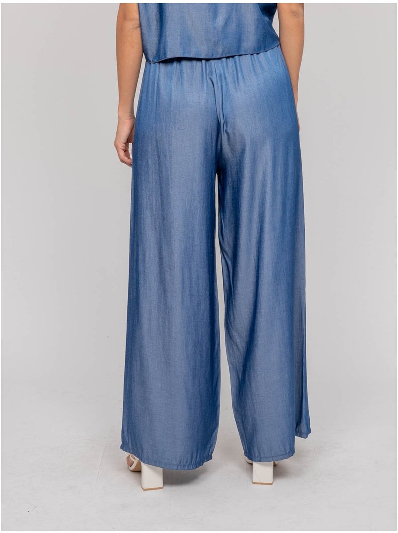 Pantalon fluide EMONA Bleu - Kiabi