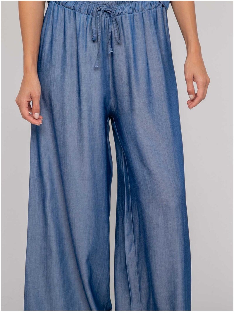 Pantalon fluide EMONA Bleu - Kiabi