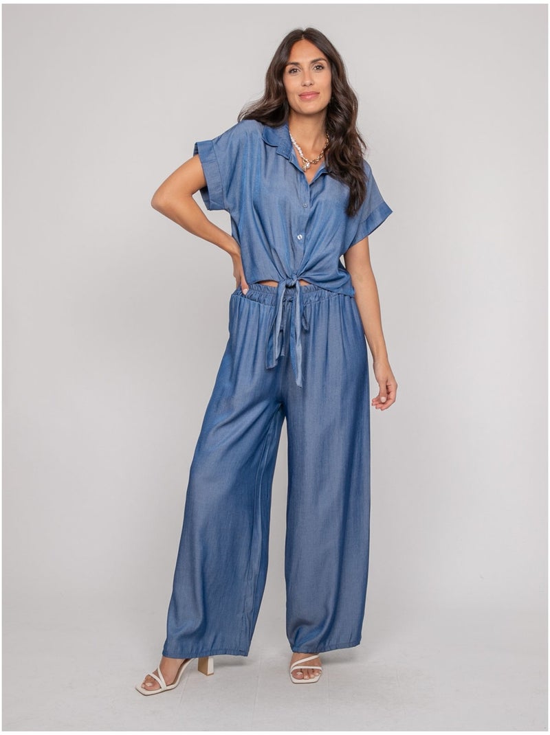 Pantalon fluide EMONA Bleu - Kiabi
