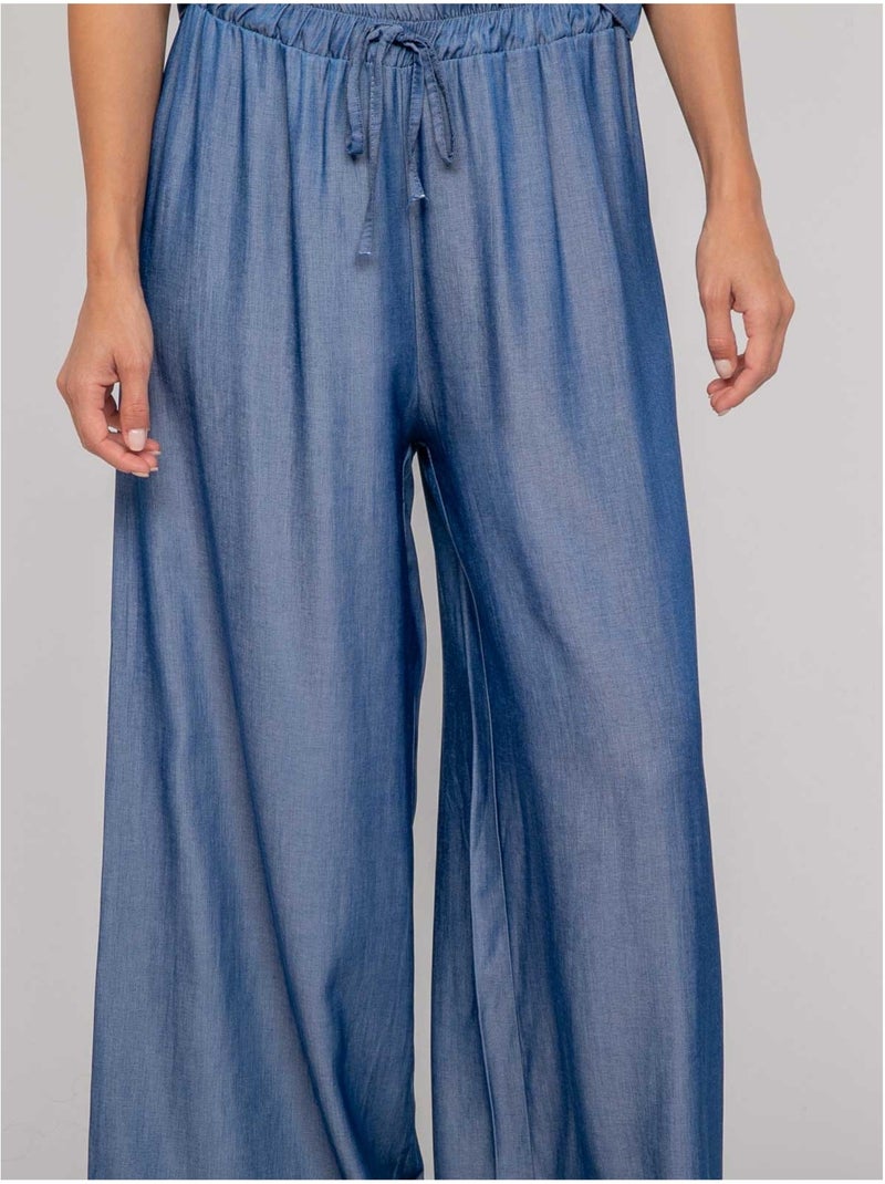Pantalon fluide EMROSE Bleu - Kiabi