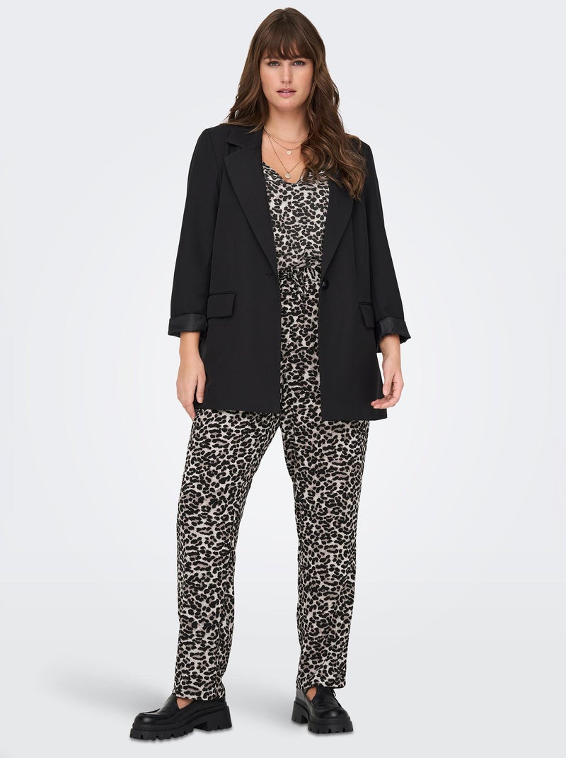 Pantalon fluide 'léopard' 'Only Carmakoma' Noir - Kiabi