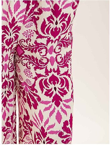 Pantalon fluide motifs avec ceinture etobia