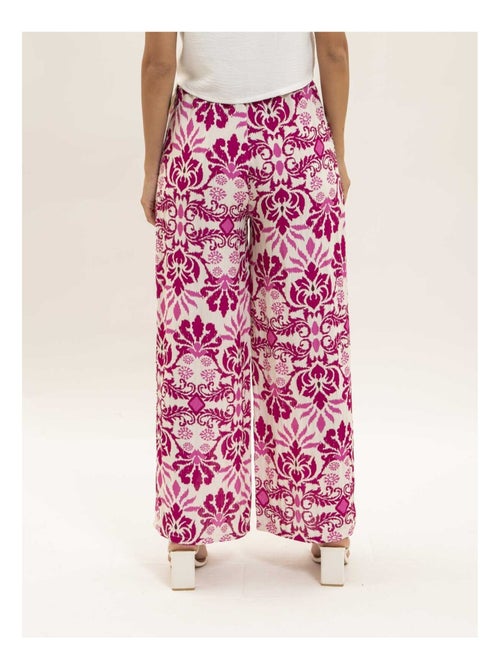 Pantalon fluide motifs avec ceinture etobia - Kiabi
