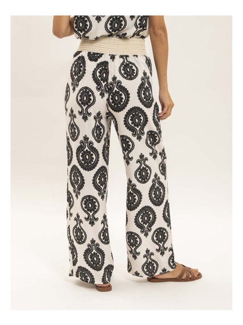 Pantalon fluide motifs emiline - Kiabi