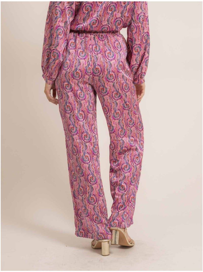 Pantalon fluide motifs emove Rose - Kiabi