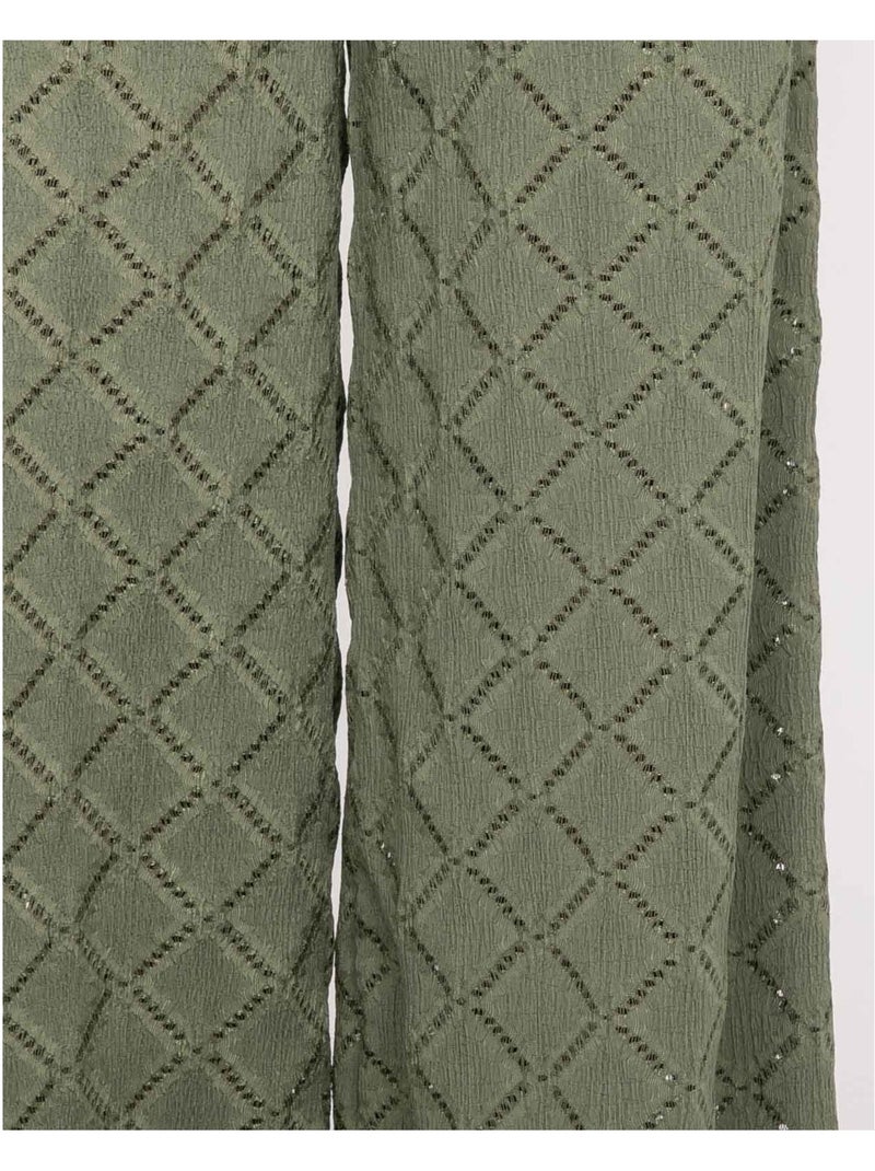 Pantalon fluide motifs ESUNA Kaki - Kiabi