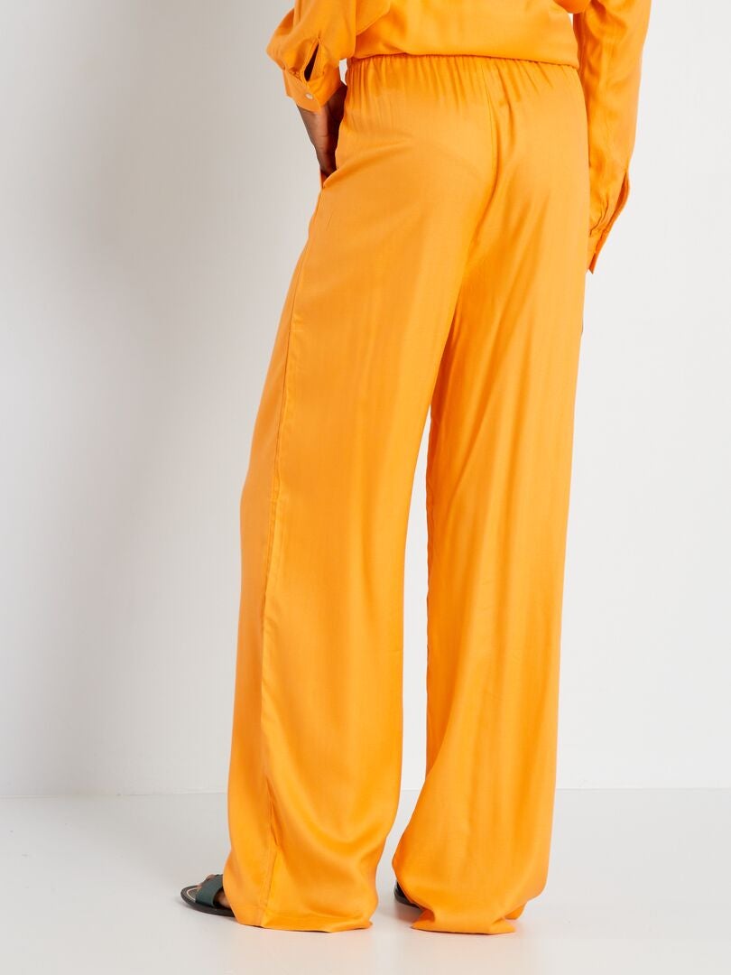 Pantalon fluide taille élastiquée Orange - Kiabi
