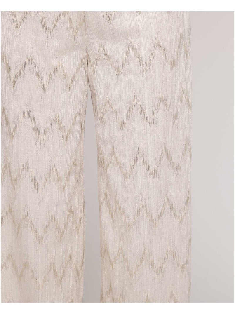 Pantalon fluide texturé EMANTINE Blanc - Kiabi