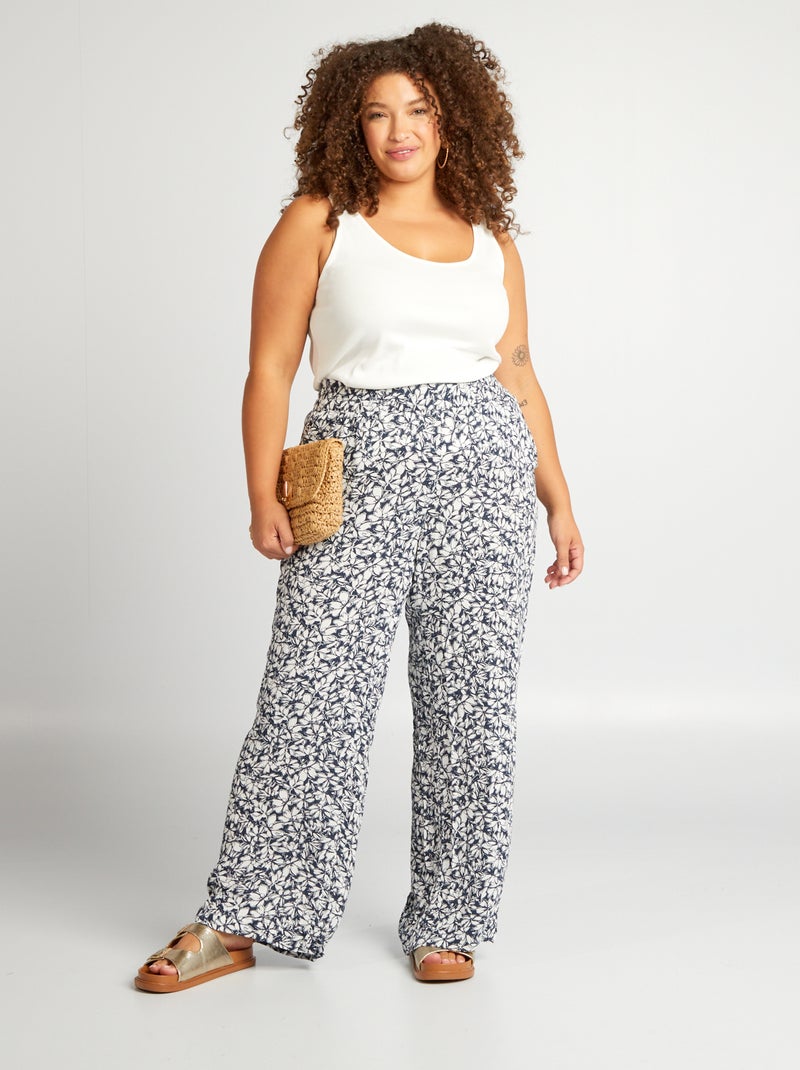 Pantalon fluide 'Vero moda curve' Bleu - Kiabi