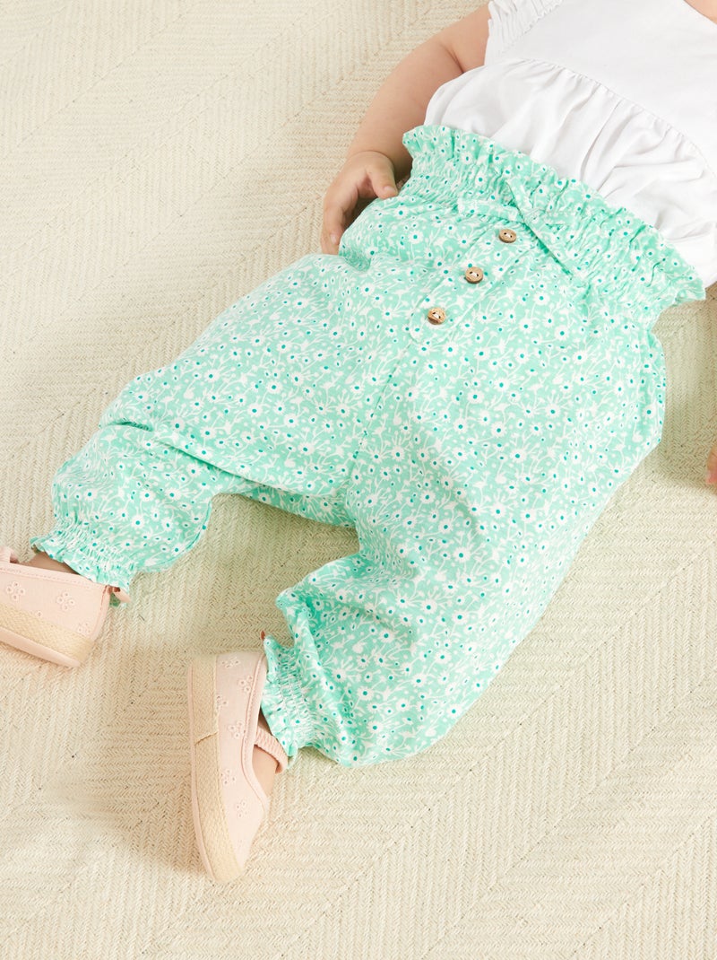 Pantalon fluide Vert - Kiabi