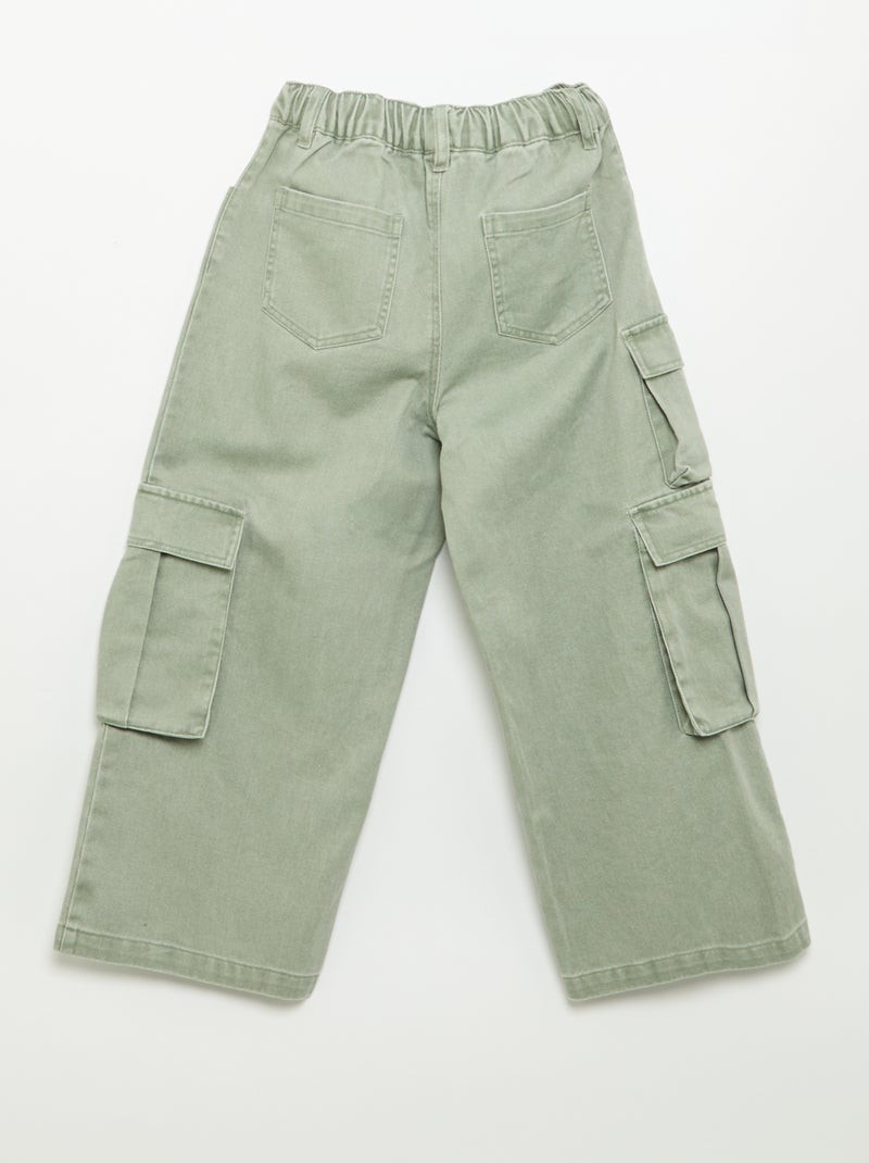 Pantalon forme ballon avec poches cargo Vert - Kiabi