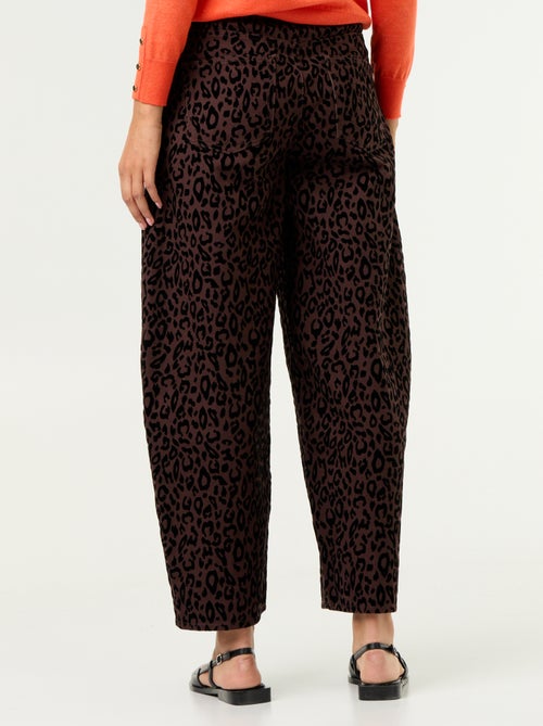 Pantalon forme barrel avec flocage - Kiabi