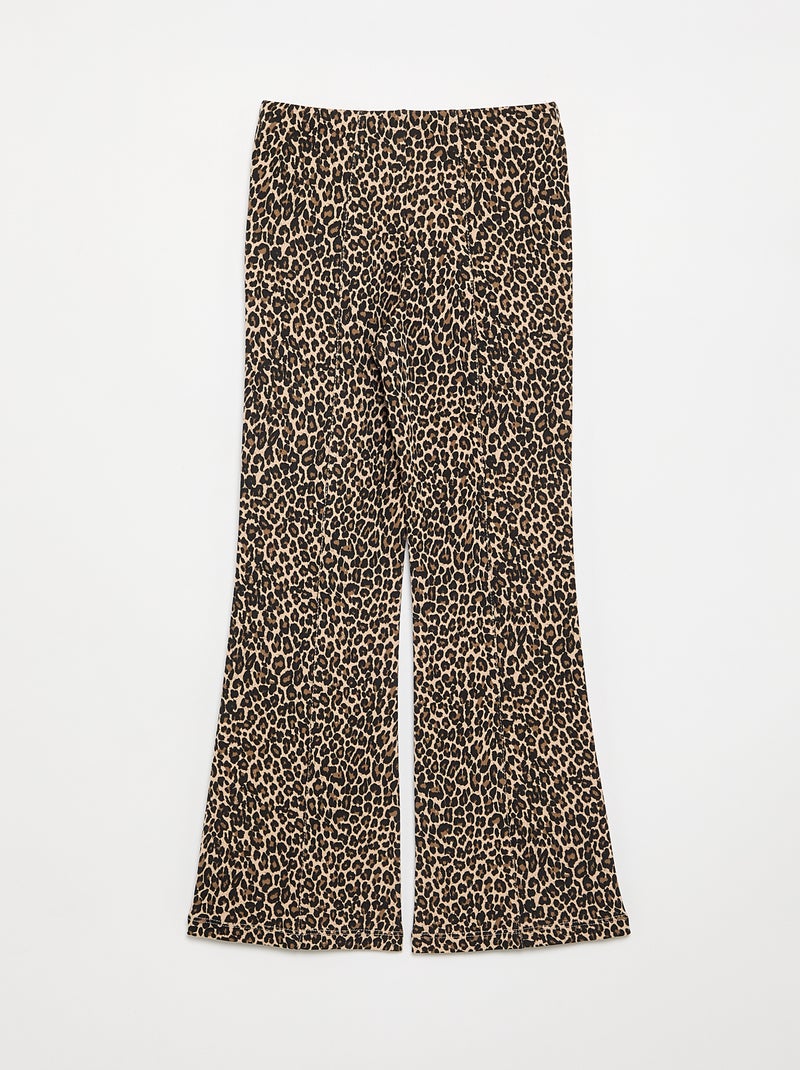 Pantalon forme flare Beige - Kiabi