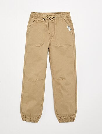 Pantalon forme jogger en twill - coupe ajustée