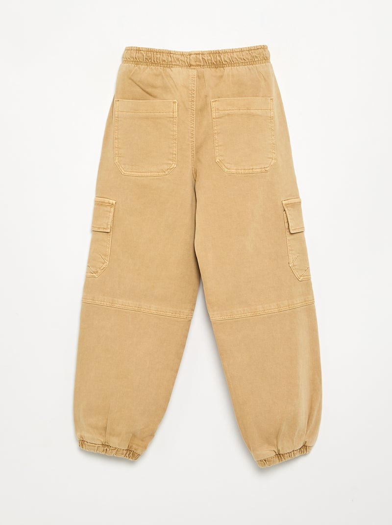 Pantalon forme jogging Beige - Kiabi