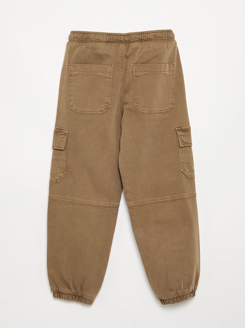 Pantalon forme jogging Marron - Kiabi