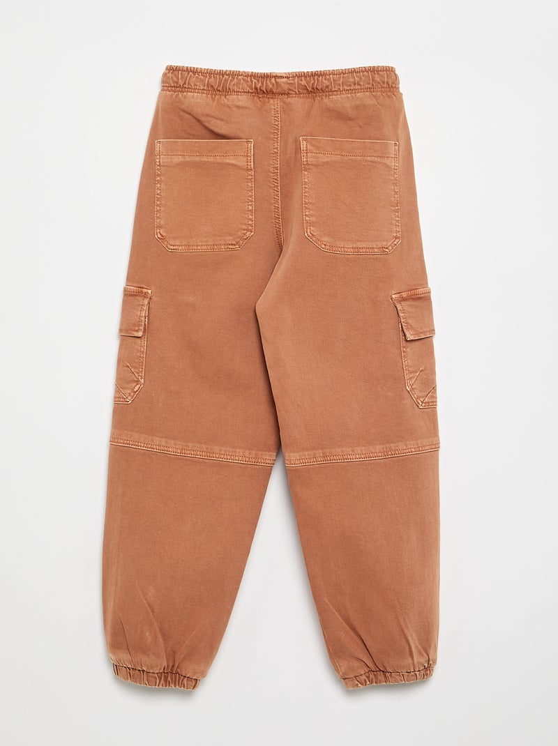 Pantalon forme jogging Marron - Kiabi
