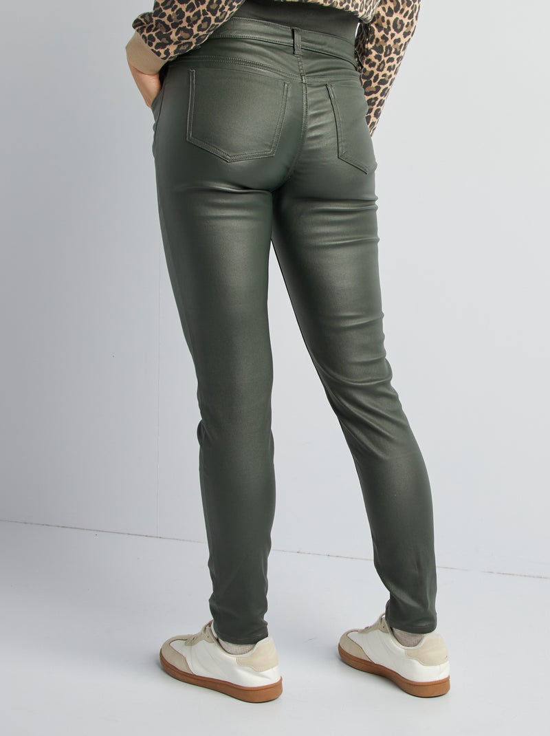 Pantalon grossesse avec bandeau élastique Kaki - Kiabi