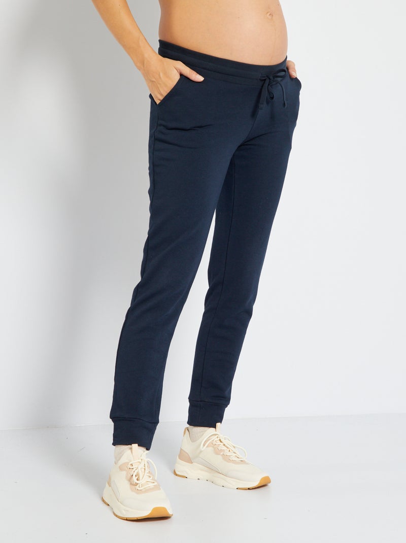 Pantalon grossesse en molleton bleu marine - Kiabi