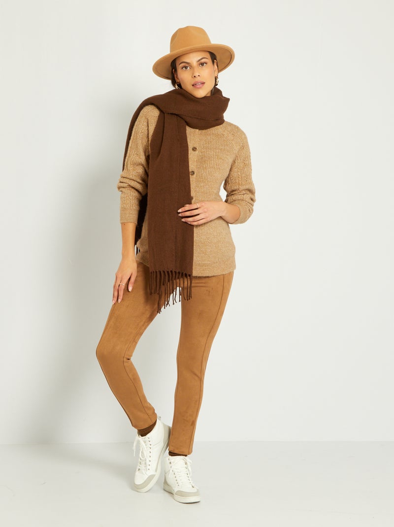 Pantalon grossesse en suédine Beige - Kiabi